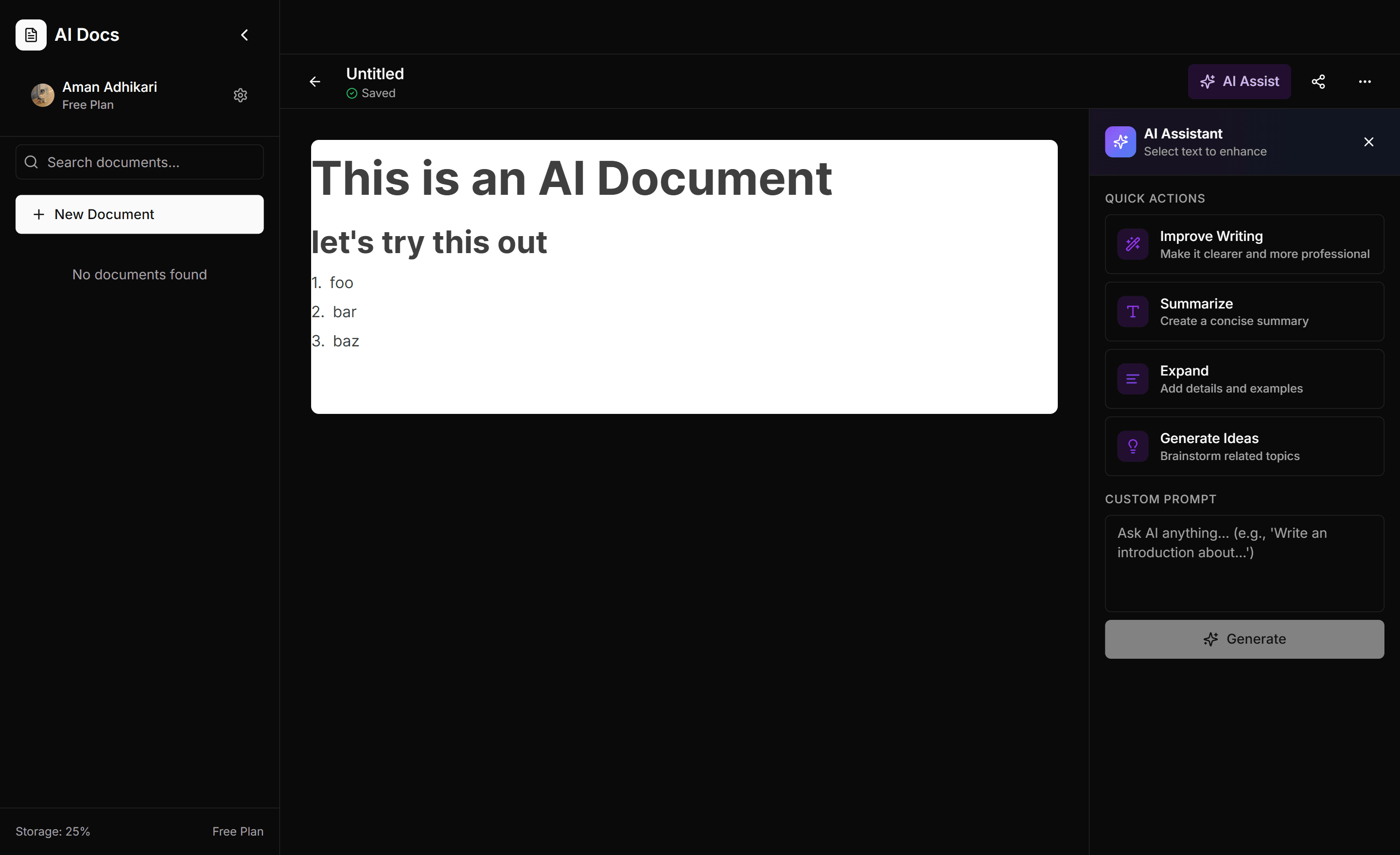 AI-Powered Docs Platform